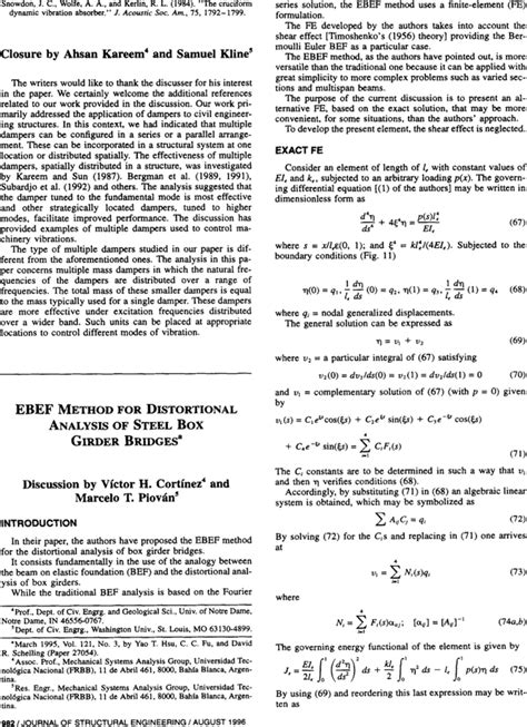 EBEF Method for Distortional Analysis of Steel Box Girder Bridges